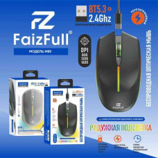 Мышь беспроводная FaizFull M80 DPI/1200 (Аккумулятор 300mA+RGB подсветка)
