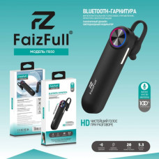 Гарнитура HandsFree Bluetooth FaizFull FB50 Black (индикатор RGB, BT V5.3, до 20ч разговора)