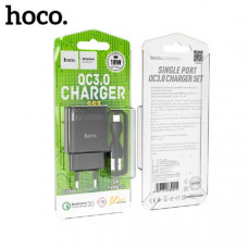 АКЦИЯ!!! СЗУ-USB Type-C HOCO C72Q 1м, QC3.0A, 18W, Black. Продается КРАТНО 5шт!!!