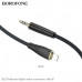 Аудио переходник Lightning(AM)-Jack3,5(AM) Borofone BL23 1м, нейлон+TPE, Black