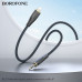 Аудио переходник Lightning(AM)-Jack3,5(AM) Borofone BL23 1м, нейлон+TPE, Black