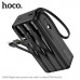 Внешний аккумулятор 30000 mAh HOCO J146B Black с 4 кабелями. Номинальная емкость: 16500mAh. Вход: кабель USB-C/USB-A: 5V/2A. Выход: кабель USB-A/USB-C/кабель Micro/кабель Lightning: 5V-2A. Индикатор заряда батареи.
