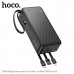 Внешний аккумулятор 30000 mAh HOCO J146B Black с 4 кабелями. Номинальная емкость: 16500mAh. Вход: кабель USB-C/USB-A: 5V/2A. Выход: кабель USB-A/USB-C/кабель Micro/кабель Lightning: 5V-2A. Индикатор заряда батареи.