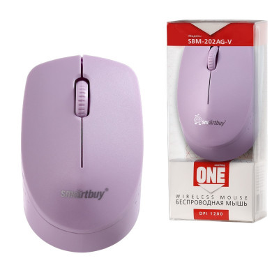 Мышь беспроводная Smartbuy ONE 202AG-V светло-фиолетовая (SBM-202AG-V) / 100