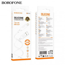 Кабель Lightning BOROFONE BX113 1м, 2,4А, силикон, White. АКЦИЯ!!! КРАТНО 20ШТ