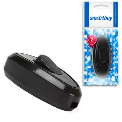 Выключатель Smartbuy, проходной черный 6А 250В (SBE-06-S04-b)