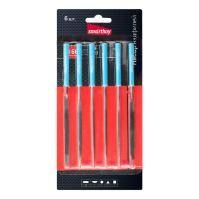 Набор надфилей Smartbuy tools d4x160мм, 6 шт, пласт. ручка