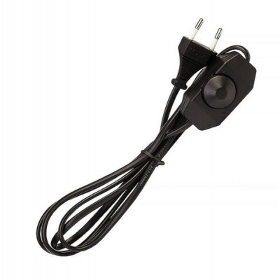 Шнур с плоской вилкой  и диммером Smartbuy, 1,7 метра черный ШВВП 2х0,75мм2 (SBE-06-P07-b)