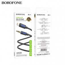 АКЦИЯ! Аудио переходник Lightning(AM)-Jack3,5(AM) BOROFONE BL20 1м, силикон, Black. Продается КРАТНО 10шт!!!