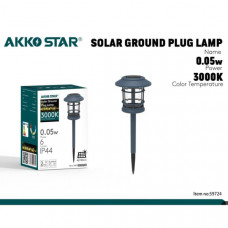 Светильник садовый AKKOSTAR с солнеч.панелью 0.08W/10lum 600mAh IP44 (3000K) 12.7х43.3мм (без коробкии)