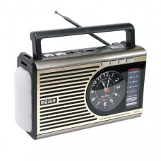 Радиоприемник портативный Meier M-U41 Grey (USB, SD, фонарик, часы, аккумулятор). Настройка частоты аналоговая. Интерфейс USB (для флэш-накопителей), поддержка MP3, поддержка карт памяти, работа от сети, разъем для наушников, с часами. Диапазон частот FM,