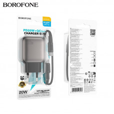 АКЦИЯ! СЗУ-USB-USB-C (Type-C)-Type-C BOROFONE BAS54A 1м, PD20W+QC3.0, Black. Продается упаковкой (в упаковке 5шт).
