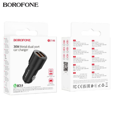АКЦИЯ!!! АЗУ 2USB BOROFONE BZ19B QC3.0, 36W, Black. Продается КРАТНО 3шт!!!
Алюминиевый корпус. USB1 18W + USB2 18W =36W Max.