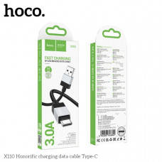 Кабель Type-C HOCO X110 1м, 3A, нейлон, Black
