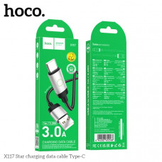 Кабель Type-C HOCO X117 1м, 3A, ПВХ, Black