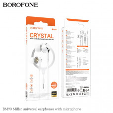 Гарнитура вакуумная BOROFONE BM90, White. Длина кабеля: 1.2м. Микрофон