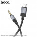 Аудио переходник Type-C(AM)-Jack3,5(AM) HOCO UPA32B 1м, алюминиевый сплав+нейлон, Black.