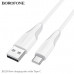 Кабель Type-C BOROFONE BX119 1м, 3А, ПВХ, White