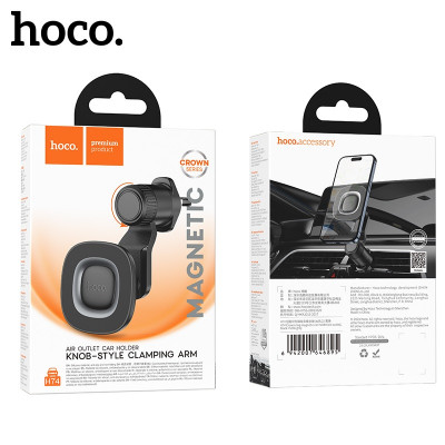 Держатель мобильного телефона магнитный на дефлектор HOCO H74 Black/Metal Grey. Магнит: круглый N52. Материал: ABS+силикон. Размер: 98х60х99мм. Вес: 75г.
Подходит для телефонов 4.5-7.0 дюймов.