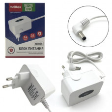 Блок питания Meltbox NH004 9V/2A (5,5x2,5), 18W,  ( в центре-минус)кабель 1,3м, белый корпус. Материал ABS и PC пластик, защита от короткого замыкания.