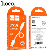 Кабель Type-C HOCO X96 0.25м, 3A, 27W, ПВХ, White. Вес: 10г.