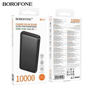 Внешний аккумулятор 10000 mAh Borofone BJ80 Clever 22.5W+PD20W Black
Емкость: 10000mAh 37Wh. Номинальная емкость: 5500mAh. Вход: USB-C/Micro-USB: 18W. Выход: USB-A1/A2: 22.5W, USB-C: 20W. 5V/2A. LED индикатор уровня заряда батареи. Размер: 146х68х17мм. Ве