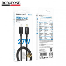Кабель USB-C Lightning Borofone BX120 1м, PD27W, нейлон, Black