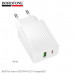 СЗУ-USB-USB-C BOROFONE BAS76A PD30W+QC3.0, White. ABS-пластик. Выход USB-C: 30W + USB-A: 18W. USB-C+USB-A=5V/3A.
