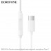 Гарнитура вакуумная BOROFONE BM100 Pro, аудио разъем Type-C, c микрофоном, White. Материал: ABS+TPE. Длина кабеля 1.2 м. Вес: 13г.