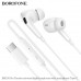 Гарнитура вакуумная BOROFONE BM100 Pro, аудио разъем Type-C, c микрофоном, White. Материал: ABS+TPE. Длина кабеля 1.2 м. Вес: 13г.