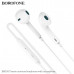 Гарнитура вкладыши BOROFONE BM100 White с микрофоном. Материал: ABS+TPE. Динамик:14мм. Длина: 1.2 м. Вес: 13г.