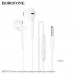 Гарнитура вкладыши BOROFONE BM100 White с микрофоном. Материал: ABS+TPE. Динамик:14мм. Длина: 1.2 м. Вес: 13г.