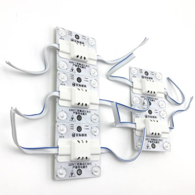 Модуль светодиодный для вывески 220V 4LED квадрат (6000K), кратно 5 шт