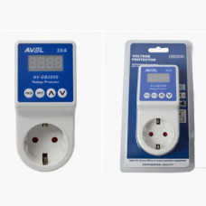Реле контроля напряжения в розетку с дисплеем AVEL VDP2000-30A (AC140-270V 6900W/30A (AV-DB2000))
