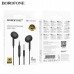 Гарнитура вкладыши BOROFONE BM100 Max Black с микрофоном. Материал: ABS+TPE. Динамик:14мм. Длина: 1.2 м. Вес: 13г.