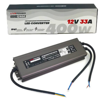 Блок питания Live-Power MG-12400 для светодиодной ленты IP67 Slim 12V 33,3A 400W