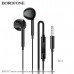 Гарнитура вкладыши BOROFONE BM100 Black с микрофоном. Материал: ABS+TPE. Динамик:14мм. Длина: 1.2 м. Вес: 13г.