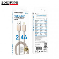 Кабель Lightning BOROFONE BX120 1м, 2.4A, нейлон, Gold