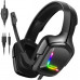 Гарнитура проводная полноразмерная игровая ONIKUMA K20 Black (RGB наушники 40мм, чувствительность 108 дБ, частота 20Hz-20КГц, микрофон полнонаправленный 38 дБ, длина провода 2,2м, разъем USB+3.5мм)