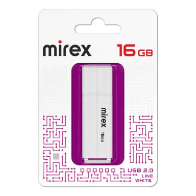 USB флеш-диск 16Gb MIREX Line White (ecopack)