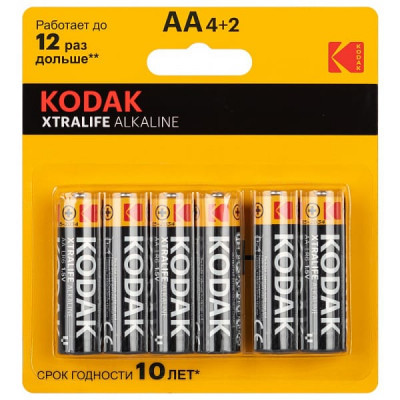 Батарейка Kodak LR06 XTRALIFE ALKALINE BL-6 (4+2)