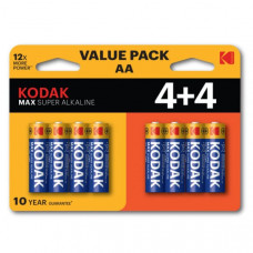 Батарейка Kodak LR06 MAX SUPER ALKALINE BL-8 (4+4)