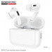 Гарнитура вакуумная Bluetooth Borofone BW92 White. Емкость батареи: зарядный чехол 300mAh, гарнитура 30mAh. Время работы: 4 ч, в режиме ожидания 200 ч. Материал: ABS. Размер: 53.8х44.3х21.5мм, общий вес: 43г. Функции: ведущий-ведомый, переключение песен, 