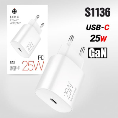 СЗУ-USB-C Deespi DE05 GaN Super Fast PD25W White