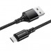 Кабель Micro USB BOROFONE BX54 1м, 2.4A, шнуровой, Black, В РАЗОБРАННОМ ВИДЕ АКЦИЯ!!! Кратно 100 шт!