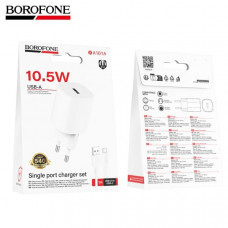 СЗУ-USB Type-C BOROFONE BA101A Pudding 1м, 2.1A, 10.5W, White. Выход: USB-A: 5V/2.1A.