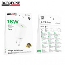 СЗУ-USB BOROFONE BA102A Pudding QC3.0 18W, White (20/120)