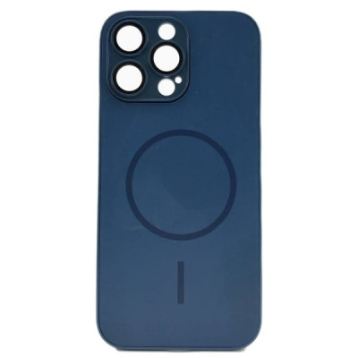 Чехол MagSafe IP 16 Pro Max Matte Glass - Marble (с защитой камеры), цвет Синий