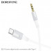 Аудио переходник Type-C(AM)-Jack3,5(AM) Borofone BL19 1м, TPE, White
