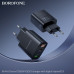 СЗУ-USB-USB-C BOROFONE BA96A PD20W+QC3.0 18W, Black с цифровым дисплеем.